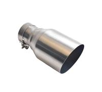 Car End Pipes Exhaust Nozzle 304 Stainless Steel Silvery Brushed Single Tube Car Exhaust Nozzle 2.5 Inches 4.5 Muffler Exhaust Tube Pipe(63-115MM)