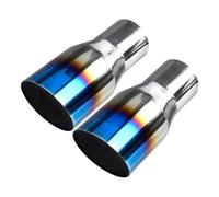 Car End Pipes Exhaust Tail Pipe Tips Single Slant Cut Pack Of 2 Pcs Exhaust Tip 2.5" Inlet 3" Outlet 20cm Long 2.5" To 3" Weld On Tail Pipe Exhaust Pipe Cap(Blue 2pcs)