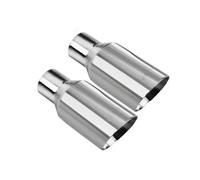 Car End Pipes Exhaust Tail Pipe Tips Single Slant Cut Pack Of 2 Pcs Exhaust Tip 2.5" Inlet 3" Outlet 20cm Long 2.5" To 3" Weld On Tail Pipe Exhaust Pipe Cap(Sliver 2pcs)