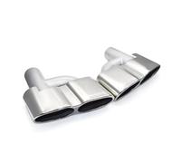 Car End Pipes For Benz W221 S300 S350 S65 S500 S600 Quad Exhaust Pipe Muffler ID 60MM 1 Pair(Silver B)