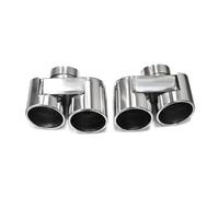 Car End Pipes For BMW G20 G21 330i 330d 330e Quad Carbon Fiber Exhaust Tip No Welding Muffler Nozzle Pipe Tuning Tailpipe(Silver)