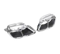 Car End Pipes For BMW X5 X6 X7 G05 G06 G07 Upgrade M50i M60i Look Muffler Tip Quad Nozzle Exhaust Trim(Silver A)