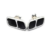 Car End Pipes For Range For Rover 2018-2020 with For SVR body kit Square Exhaust Nozzle(Silver)