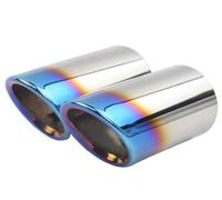Car End Pipes For VW For PASSAT 2Pcs/Set 7.6cm/2.99in Stainless Steel Car Exhaust Muffler Tip Pipes Covers Tail Pipe Exhaust Pipe Cap(Toasted Blue-7.6cm)
