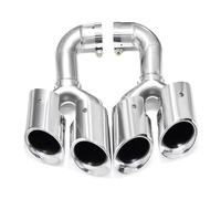 Car End Pipes For Vw For Touareg 2012-2017 Black Stainless Steel Quad Exhaust Pipe(Silver B)