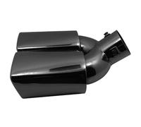 Car End Pipes Square Mouth Exhaust Pipe Muffler Inlet 60mm 1PCS Universal Double Outlet Exhaust Tip Nozzle Rear Muffler Tip Tail Pipe Exhaust Pipe Cap(Black Curved)
