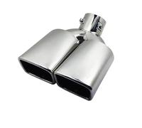 Car End Pipes Stainless Steel Auto Muffler Bolt-on Exhaust Tip, 6.3cm Inlet, Dual Outlet, Pipe Adapter Connector