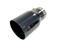 Car End Pipes Stainless Steel Universal Exhaust System Tailpipe Car Pipe Single Straight Muffler Tip Titanium Black Flat Outlet(63mm-101mm)