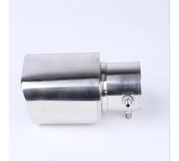 Car End Pipes Universal Car Auto Square Exhaust Muffler Tip Stainless Steel Pipe Chrome Trim End Pipes(Straight A)