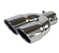 Car End Pipes Universal Car Inlet Double-Barrel Rear Exhaust Tip Tail Pipe Muffler Outlet Stainless Steel End Pipes(A)