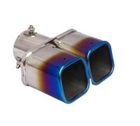 Car End Pipes Universal Car Inlet Double-Barrel Rear Exhaust Tip Tail Pipe Muffler Outlet Stainless Steel End Pipes(B-Straight)