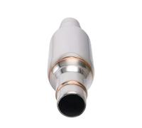 Car End Pipes Universal Car Resonator Exhaust Pipe Muffler Spiral Stainless Steel 2.5" Inlet Deep Sound Performance(A)