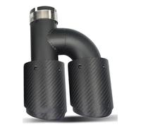 Car End Pipes Universal Exhaust Tip Matter Muffler Double End Black Pipe 1PCS Dual Carbon Fiber Stainless Steel Tail Pipe Exhaust Pipe Cap(Equal 63mm)