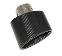 Car End Pipes Universal Glossy Carbon Fiber Muffler Tip Exhaust Pipe Nozzle Decoration Oval 150mm Tilting Left Right Tail Pipe Exhaust Pipe Cap(Right 77MM)