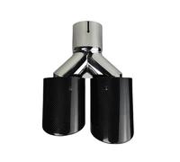 Car End Pipes Y Shape Double Exit Exhaust Pipe Mufflers Nozzle Decoration Universal Stainless Gloss End Pipes(51mm-76mm-Left)