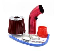 Car Engine Air Intake Hose 76mm Car Refitted Winter Mushroom Head Air Filter Intake Pipe Filter High Flow High Cold Air Filter Aluminum Pipe Kit(Red)