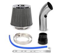 Car Engine Air Intake Hose Car Refitted 76mm Mushroom Head Air Filter Intake Pipe Filter High Flow High Cold Cone Air Filter Aluminum Pipe Kit OFI109(Silver)