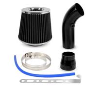 Car Engine Air Intake Hose Car Refitted 76mm Mushroom Head Air Filter Intake Pipe Filter High Flow High Cold Cone Air Filter Aluminum Pipe Kit OFI109(Black)