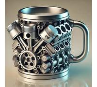 Car Engine Coffee Mug, V6/V8 Engine Mugs, Personalized Coffee Mugs with Handles,Large water Cup for Coffee, Tea, Hot Cocoa, Milk V6