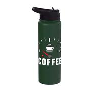 Car Engine Gauge Driver Out of Coffee Fuel Caffeinated Stainless Steel Insulated Water Bottle
