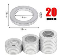 Car Engine Oil Drain Plug Gaskets 14MM for 2151323001 21513 23001 21513-23001 Wearing Part Automotive Accessory(Sliver20)