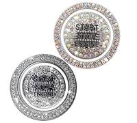 Car Engine Start Stop Button Cover, 2 Pack Bling Car Accessories Ignition Button Cover, Scratch-Resistant Rhinestone Engine Start Ring Decal For Women Men Girls Vehicle Suv Automotive Interior