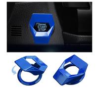 Car Engine Start/Stop Button Cover,Car Start Stop Protective Cover General Motors Ignition Switch Decorative Cover,Compatible with Civic CRV XRV Challenger Charger CHR (Blue)