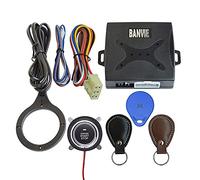 Car Engine Start Stop Push Button with RFID Immobilizer Hidden Lock System (Leather Key)