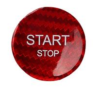 Car Engine Start Stop Switch Button Cover Carbon Fiber for Peugeot 408 308S 508 for Citroen DS5 C4 Ignition Starter Switch Sticker Accessories Replacement (Red)