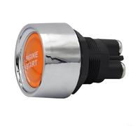 Car engine start switch keyless For ignition starter button 50 amp 12V 24V with illuminated button and chrome surround designed for racing vehicles (orange)