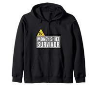 Car Enthusiast Money Shift Survivor Manual Transmission Zip Hoodie