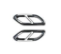 Car Exhaust Cover Trim Muffler Quad Tip Air Outlet Vent Frame For Mercedes For Benz GLC Class X254 2023-UP GLC260 GLC300 AMG(Silver)