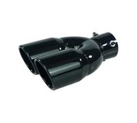 Car Exhaust End Pipe 3 Colors Universal Car 63mm Inlet Diameter 76mm Outlet Double-Barrel Rear Exhaust Tip Tail Pipe Muffler Stainless Steel Tail Throat(BK straight)