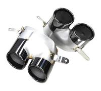 Car Exhaust End Pipe For A6L A7L 2016-2018 Square Port Muffler Exhaust Tailpipe Upgrade S6 S7 Sport Quad Exit Stainless Steel System(Black)