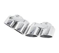 Car Exhaust End Pipe For X5 G05 X6 G06 2019-2023 Exhaust Pipe Upgrade Carbon Fiber Black Muffler Quad Outlet Tips 1 Pair(Siiver B)