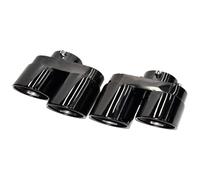 Car Exhaust End Pipe For X5 G05 X6 G06 2019-2023 Exhaust Pipe Upgrade Carbon Fiber Black Muffler Quad Outlet Tips 1 Pair(Black)
