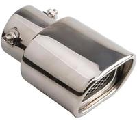 car exhaust Exhaust Tip Pipe Muffler Tips Square Double Silencer Universal Car For 1.5-2.25 Inch Inlet Tailpipe(Dual Straight Silver)