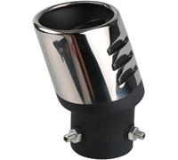 car exhaust Exhaust Tip Universal Tips For 1.5-2.3 Inch Car Pipe Bolt On Design With Mesh Tailpipes Muffler Auto Accessories(Curved silver)