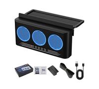 Car Exhaust Fan - 3 Speed Control, Translucent ABS Housing, Hook Window Grip, Removable Screen | Air Circulator For Daily Driving Camping Pet Cargo Overlander Taxi Shuttle