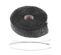 Car Exhaust Heat Wrap, 5m Heat Deflectors Roll Motorcycle Car Insulation Tape Exhaust Heat Wrap with 4 Stainless Steel Cable Ties (Black)