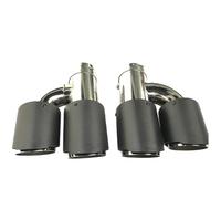 Car Exhaust Hose 2 PCS Car Exhaust Pipe H Model Carbon Exhausts Dual End Tip Exhaust Dual Muffler Pipes Tail Tips(IN 48MM-OUT 76MM)