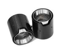 Car Exhaust Hose 2pcs Car Exhaust Tip Performance Carbon Fiber ID60mm Muffler Tip Tailpipe For BMW F30 M335i M340i F32 F33 F36 M435i M440i(Silver)