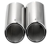 car exhaust hose For A4 B8 A3 A1 Q5 Car Exhaust Tip Muffler Pipe Cover 2pcs Stainless Steel(Silver)