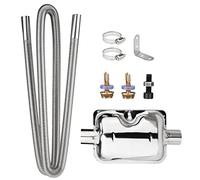 Car Exhaust Hose, Stainless Steel Diesel Heater Exhaust Pipe, Flexible Tail Pipe Diesel Gas Vent Hose, Parking Heater Pipe, Car Air Heater Exhaust Pipe with Silencer & 2 Hose Clips (200CM)