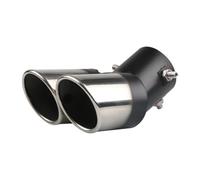 Car Exhaust Hose Stainless Steel Exhaust Tip Silencer Tail Car Modification Turbine Whistle General Exhaust One Out Of Two Boxes Blue Accessories(Bevelled silver)