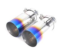 Car Exhaust Muffler 1 Piece Blue Stainless Steel Universal Exhaust System End Pipe Car Exhaust Pipe Single Straight Muffler Tip(IN 57 Out 89 mm)