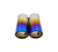 Car Exhaust Muffler 2pcs Car Exhaust Pipe Stainless Steel Muffler Tail Throat 70mm For BMW For 3 Series For 318i For 320i For 325i For 328i For 316i(Blue 2pcs)