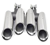 Car Exhaust Muffler 2pcs For Macan 2.0t 2014 2015 2016 2017 2018 Exhaust Pipe Car Tip Quad Muffler System Nozzle Tailpipe(Silver B)