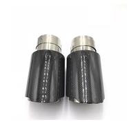 Car Exhaust Muffler Car Carbon Fiber Muffler Tip Exhaust System Pipe Mufflers Nozzle Universal Straight Stainless Silver(70MM IN 114MM OUT)