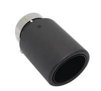 Car Exhaust Muffler Car Matte Carbon Fiber Exhaust System Muffler Tip Universal Straight Stainless Black Mufflers Multi-Size(67mm-101mm)